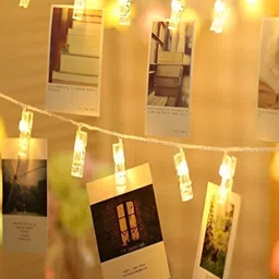 SPARK WORLD Yellow Photo Clip Shaped String Lights image 5