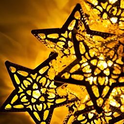 SPARK WORLD Yellow Star Shaped 10 LED String Lights image 2