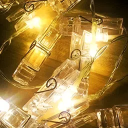 SPARK WORLD Yellow Photo Clip Shape String Lights image 5