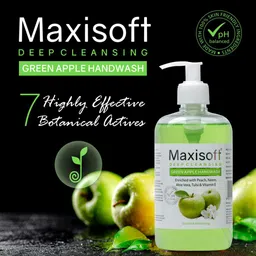 Maxisoft Deep Cleansing Green Apple Hand Wash with Peach & Neem - 500 ml image 3