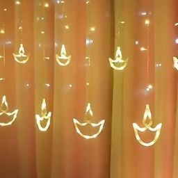 SPARK WORLD Yellow Diya Shape String Lights image 2