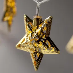 SPARK WORLD 10 Yellow Star Shaped LED String Lights image 3
