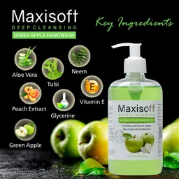 Maxisoft Deep Cleansing Green Apple Hand Wash with Peach & Neem - 500 ml image 4