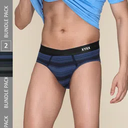 XYXX Pack Of 2 Anti Microbial Striped Cotton Briefs XYBRF2PCKN612-18