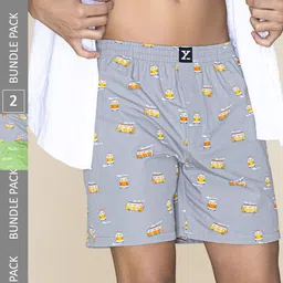 XYXX Mens Printed Pack of 2 Combed Cotton Surf Boxer XYBOX2PCKN376-image-95