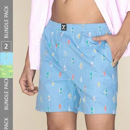 XYXX Men Printed Pack Of 2 Combed Cotton Surf Boxer XYBOX2PCKN375-image-37