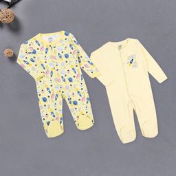 MeeMee Pack of 2 Infant Printed Cotton Sleepsuit-image-71