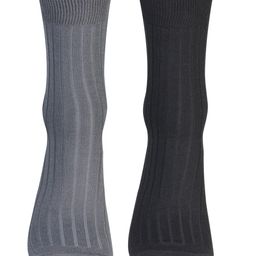 Bonjour Men Pack Of 2 Striped Sweat Absorbency Cotton Calf-Length Socks-54