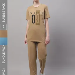 VIMAL JONNEY Pack Of 2 Skin-Friendly Typography Printed Sports Tracksuits-image-10