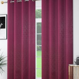AaHo Decor Purple 2 Pieces Ethnic Motifs Black Out Long Door Curtains-image-54