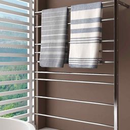 Athom Living Blue & White 2 Pieces Striped Pure Cotton 250 GSM Bath Towels-image-19