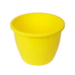 Kuber Industries Set Of 5 Yellow & White Solid Flower Pot image 2