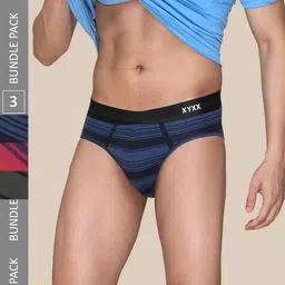 XYXX Men Pack of 3 Printed Anti Microbial Cotton Basic Briefs XYBRF3PCKN814-image-29