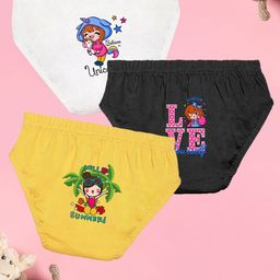 NUSYL Girls Pack Of 3 Printed Cotton Basic Briefs NUGCBRFPO3.0005-image-41