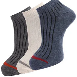 Dollar Socks Men Pack Of 3 Assorted Striped Ankle-Length Socks-8