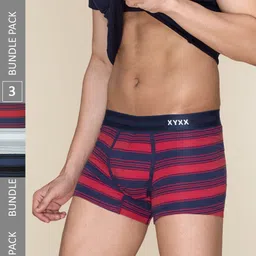 XYXX Men Pack of 3 Striped Super Combed Cotton Streax Trunks XYTRNK3PCKN842-picture-23