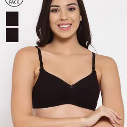 Inner Sense Pack of 3 Black T-shirt Bra Full Coverage Lightly Padded-image-92