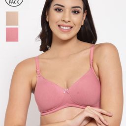 Inner Sense Women Pack Of 3 Solid Organic Cotton Antimicrobal Lightly Padded T-shirt Bra-picture-5