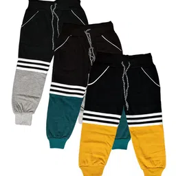 BAESD Kids Pack of 3 Colorblocked Cotton Mid Rise Joggers-45