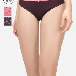 Soie Women Mid Rise Medium Coverage Cotton Stretch Brief Panty (Pack of 3)-image-96