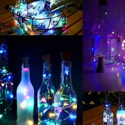 SPARK WORLD Green & Yellow 3 Pieces Rice Shaped Cork Fairy String Lights image 5