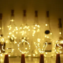 SPARK WORLD 4-Pcs Yellow Cork LED String Lights-39