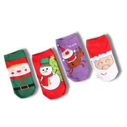 Thela Gaadi Pack Of 4 Patterned Ankle-Length Socks-image-26