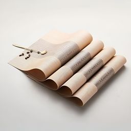 YELONA Beige 4 Pieces Striped Rectangular Table Placemats-56