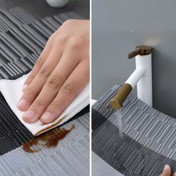 UniKart Grey 4 Pieces Textured Non-Fading Table Placemats image 4