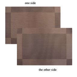 YELONA Brown 4 Pieces Textured Rectangular Table Placemats image 5
