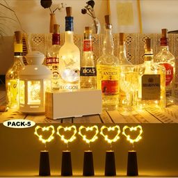 ENORMITY Yellow & Brown 5 Pieces Rice Shape Cork String Lights-16