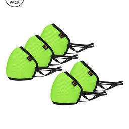 EUME Pack of 5 Green Solid 3 Ply Protective Outdoor Mask-56