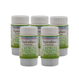 Herbal Hills Set Of 5 Spirulina Tablets - 60 Tablets Each-image-4