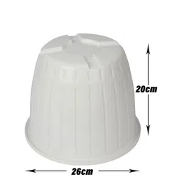 Kuber Industries Set Of 5 Yellow & White Solid Flower Pot image 5