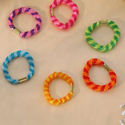 Estele Women Set Of 6 Striped Ponytail Holders-7
