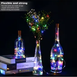 SPARK WORLD 6 PCs Blue & Green Cork LED String Lights image 3