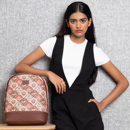ZOUK Ethnic Printed Fabric Dome Backpack-26