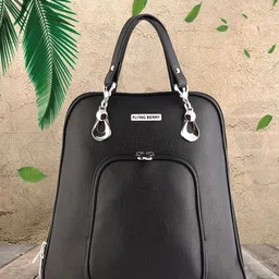 FLYING BERRY Women Black Solid Backpack-image-86