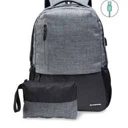 COSMUS Unisex Grey & Black Colourblocked Backpack-35