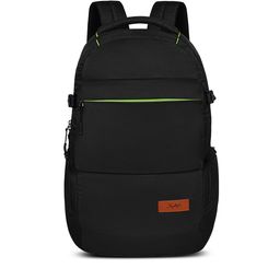 Skybags Unisex Black & Fluorescent Green Solid Backpack-24