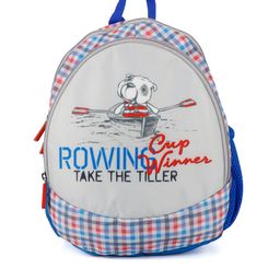 QIPS Unisex Kids Grey & Blue Graphic Backpack-53