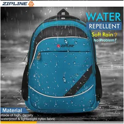 ZIPLINE Unisex Turquoise Blue & Black Colourblocked Contrast Detail Backpack-image-72
