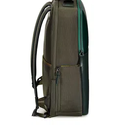 MOKOBARA Unisex Green & Grey Solid Synthetic Leather Backpack image 5