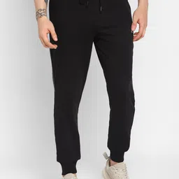Allen Cooper Men Black Relaxed-Fit Antimicrobial Joggers-image-7