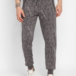 Allen Cooper Men Grey Printed Antimicrobial Joggers-image-77