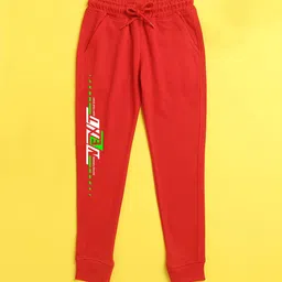 NUSYL Kids Red Printed Joggers-image-61