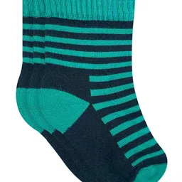 Heelium Kids Pack of 3 Teal Green Striped Calf Length Bamboo Socks-29