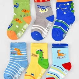 FOOTPRINTS Kids Pack of 6 Antiskid Cotton Socks-1