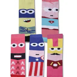 Dollar Socks Kids Pack Of 5 Assorted Cotton Ankle-Length Socks-image-91