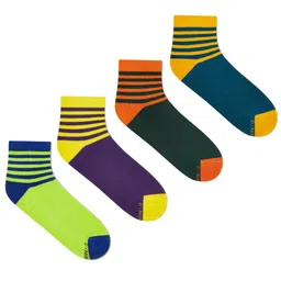 Dynamocks Unisex Pack Of 4 Striped Ankle-Length Socks-19